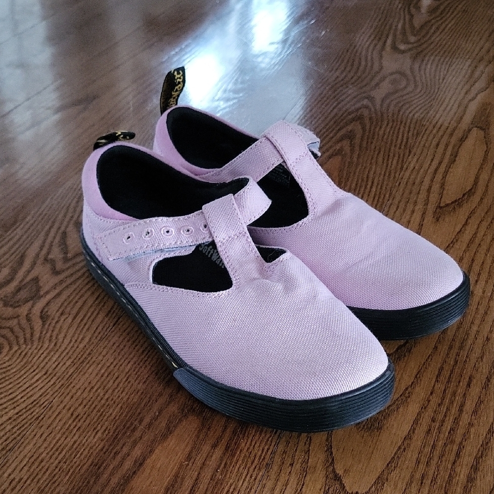 Dr. Martens Pink Canvas Mary Jane Shoes